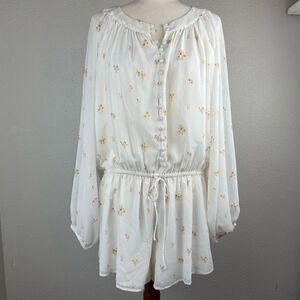 Sabo Skirt Floral Romper Size L EUC